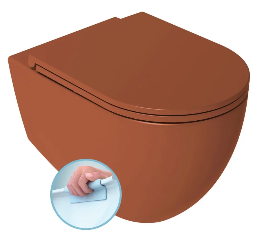 Dokud Zásoby Vydrží Isvea Infinity Závěsná Wc Mísa, Rimless, 36,5x53cm, Terracotta