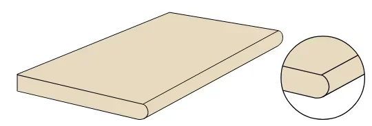 Autentický 2cm dlažba jako kámen Coem Brit Stone Elemento Bordo Tondo Grey 30x60,4 Rett. - šedá