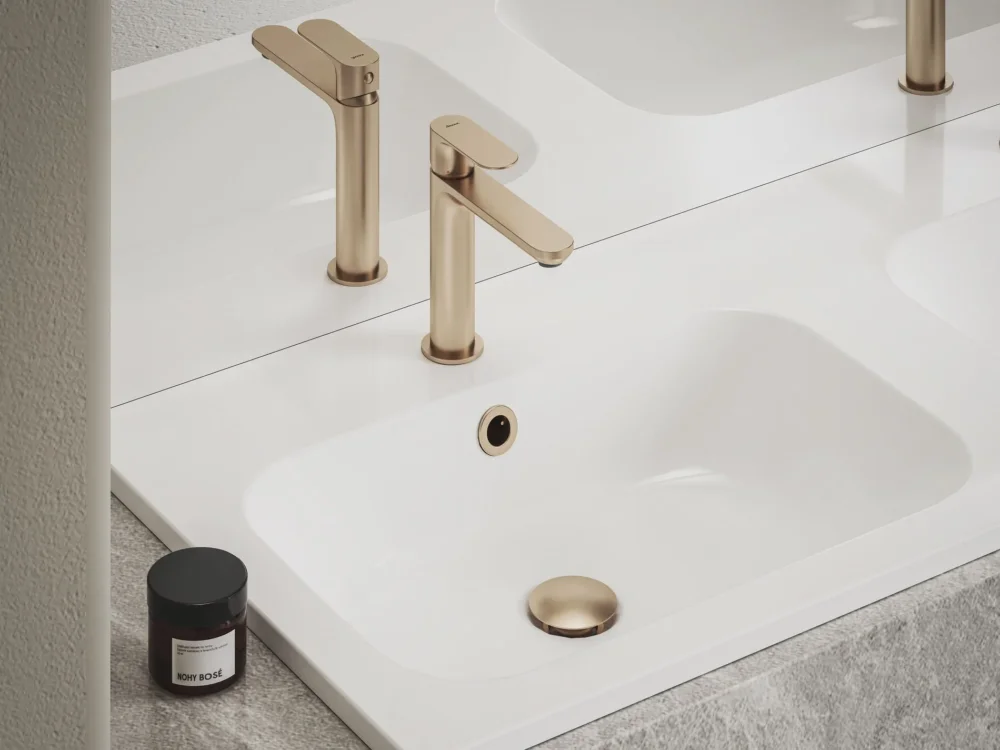 Sezónní Sleva Umyvadlová stojánková baterie Eleganta EL 012.00 - EL 012.60RGB Umyvadlová stojánková baterie 170 mm bez výpusti, růžové zlato kartáčované X070364
