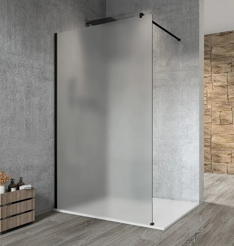 Gelco Vario Black Jednodílná Sprchová Zástěna K Instalaci Ke Stěně, Matné Sklo, 1400 Mm Nová Kolekce