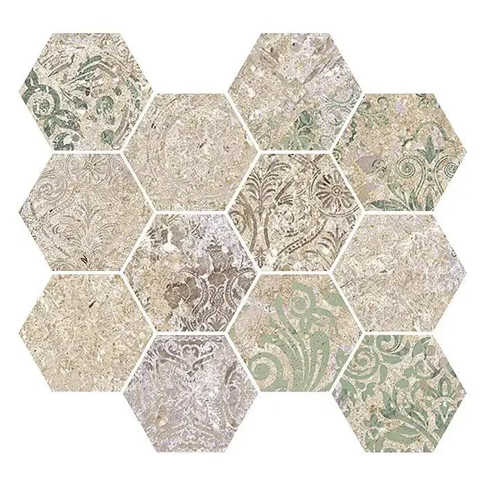 Rychlé Dodání Retro mozaika Aparici Bohemian Blend Hex 28x30 Nat. Rett. - zelená