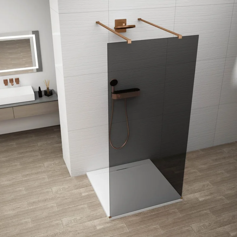 Polysan Esca Copper Matt Jednodílná Sprchová Zástěna Do Prostoru, Kouřové Sklo, 1100 Mm Poslední Šance