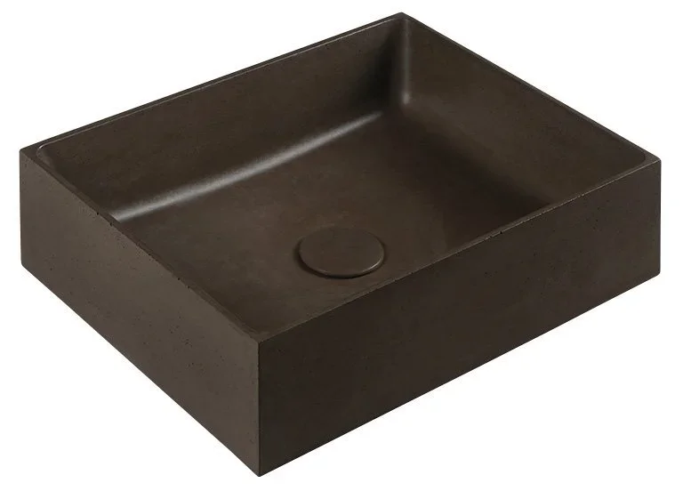 Sapho Formigo Betonové Umyvadlo Na Desku, 47,5x36,5cm, Tmavě Hnědá Mat Přímo Od Výrobce