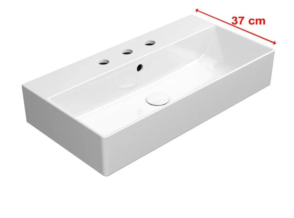 Gsi Kube X Keramické Umyvadlo 70x37cm, Broušená Spodní Hrana, 3 Otvory, Bílá Extraglaze Koupit Online