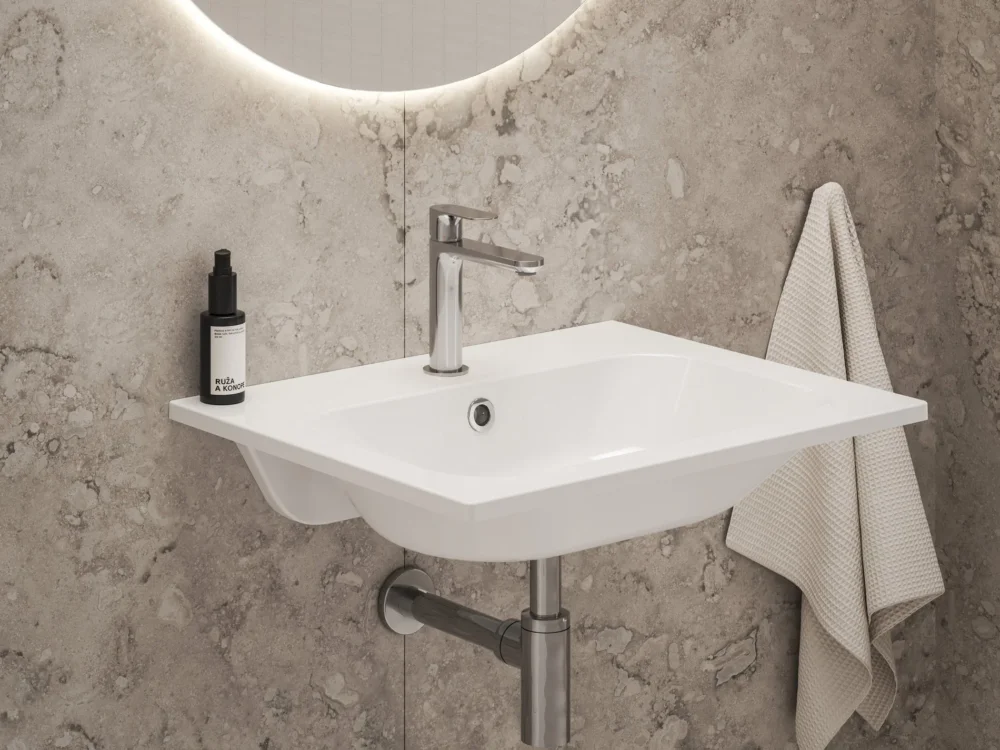 Umyvadlová stojánková baterie Eleganta BeCool EL 012.01 - EL 012.01CR Umyvadlová stojánková baterie BeCool 170 mm bez výpusti, chrom X070409 Levný