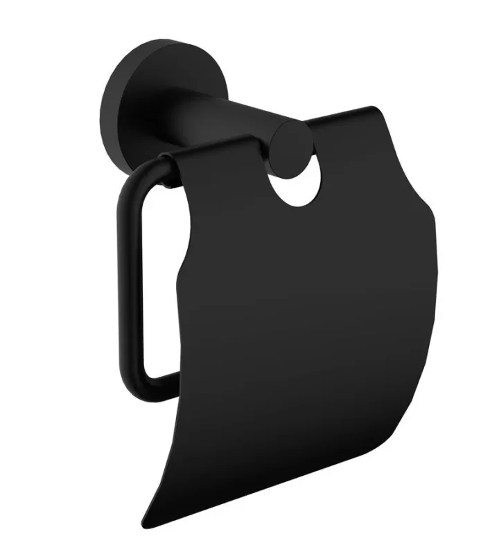 Sapho X-round Black Držák Toaletního Papíru, S Krytem, černá Mat Horká Nabídka