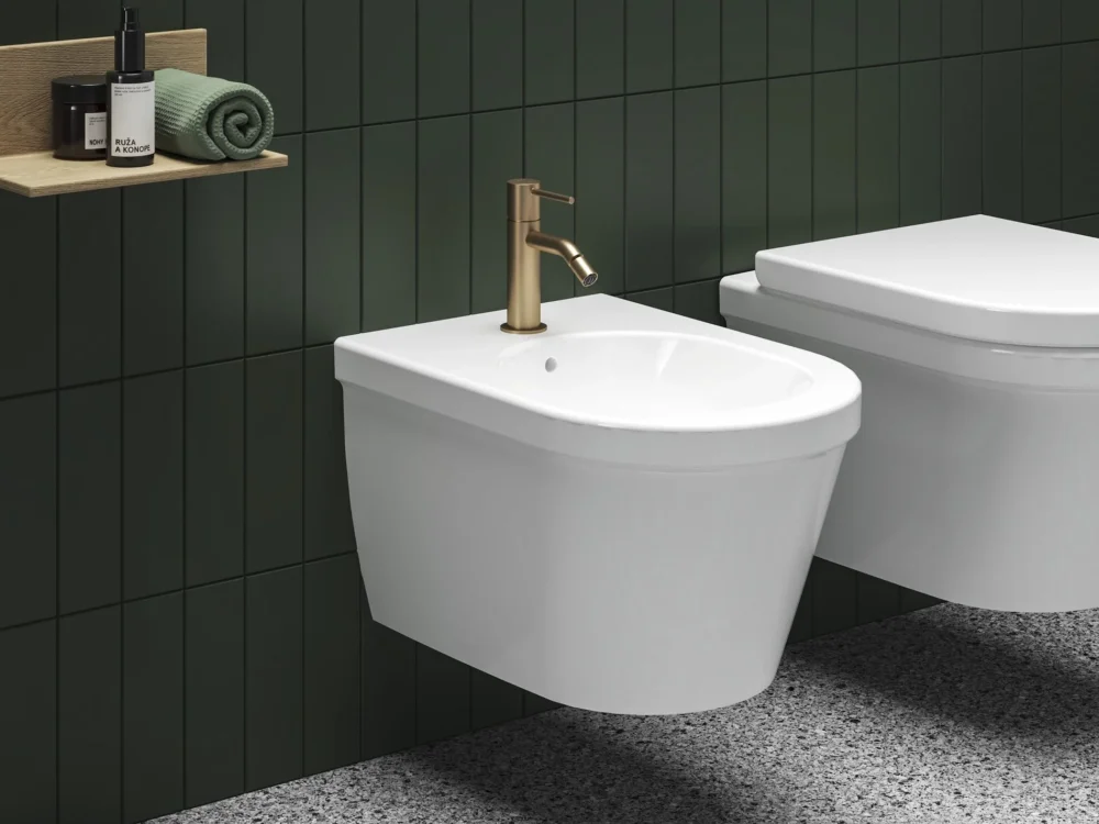 Levný Bidetová stojánková baterie Espirit - ES 056.60RGB Bidetová stojánková baterie 154 mm bez výpusti, růžové zlato kartáčované X070355