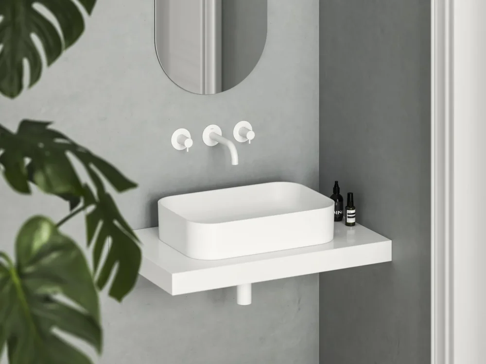 Nakupujte Hned Umyvadlo Ceramic Slim R - Umyvadlo Ceramic Slim R 55, bez otvoru pro baterii, bez přepadu, bílá matná XJX0E155004