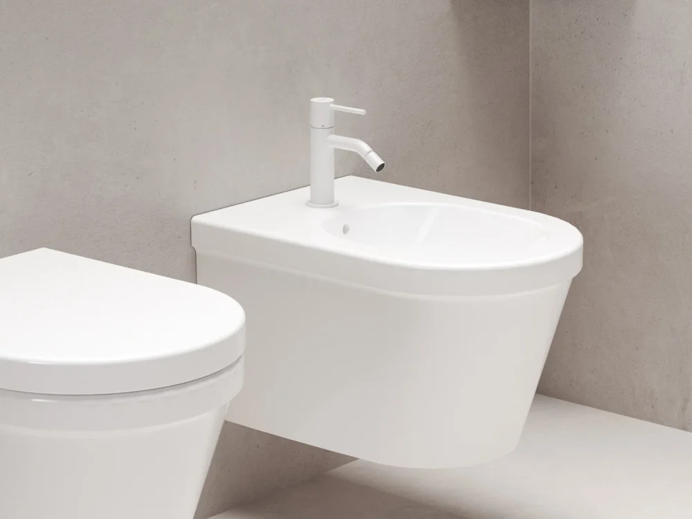 Bidetová stojánková baterie Espirit - ES 056.10WV Bidetová stojánková baterie 154 mm bez výpusti, White Velvet X070244 Rychlé Dodání