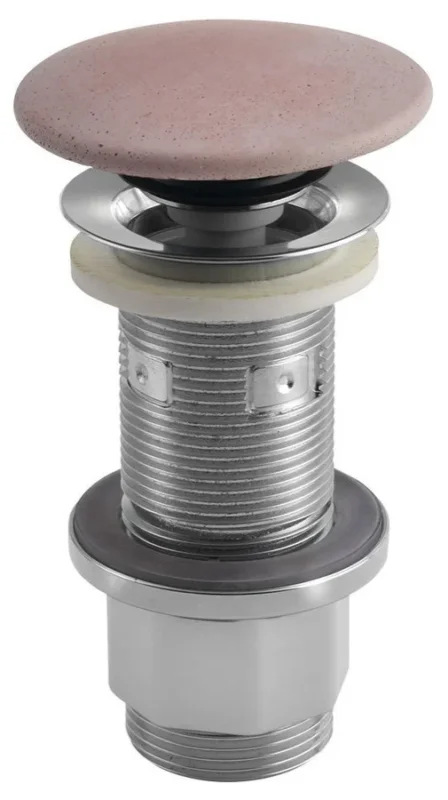 Nakupujte Hned Sapho Umyvadlová Výpust 5/4“, Click-clack, Betonová Zátka, 10-80mm, Růžová Mat