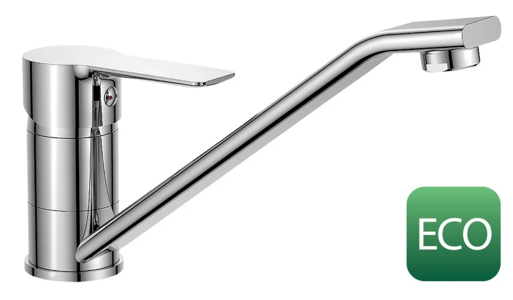 Bruckner Baron Eco 6 L/min, Stojánková Dřezová Baterie, 186mm, Otočné Ramínko, Chrom Vrácení Zdarma
