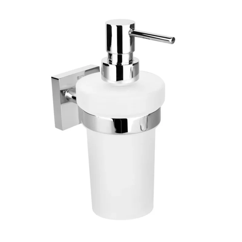 Sapho X-square Dávkovač Mýdla 230ml, Mléčné Sklo, Chrom Autentický