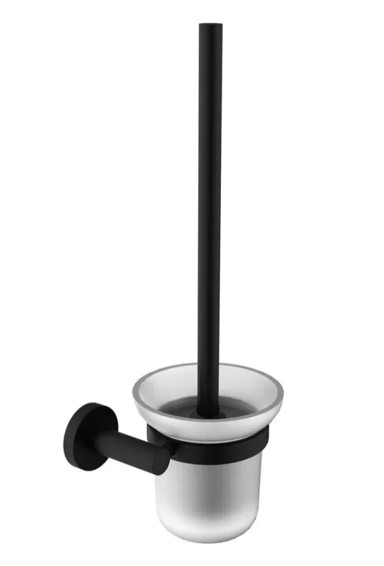 Sapho X-round Black Wc štětka Závěsná, Mléčné Sklo, černá Mat Pouze Dnes