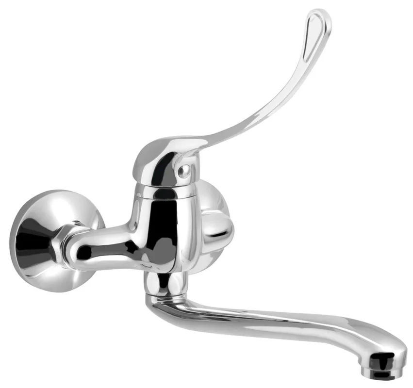 Aqualine 35 Nástěnná Baterie, Rozteč 100mm, Lékařská Páka, Ramínko Ploché Zvýšené, 220mm, Chrom Koupit Online