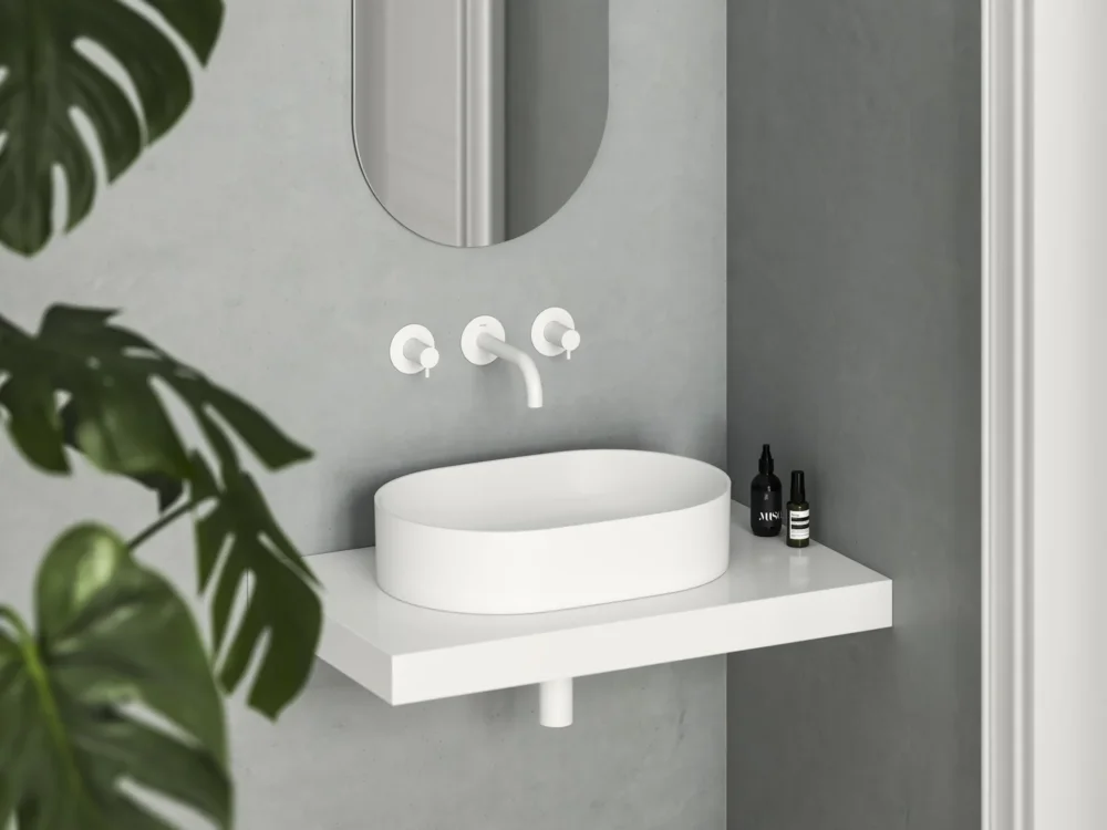Výprodej Umyvadlo Ceramic Slim O - Umyvadlo Ceramic Slim O 55, bez otvoru pro baterii, bez přepadu, bílá matná XJX0E155000