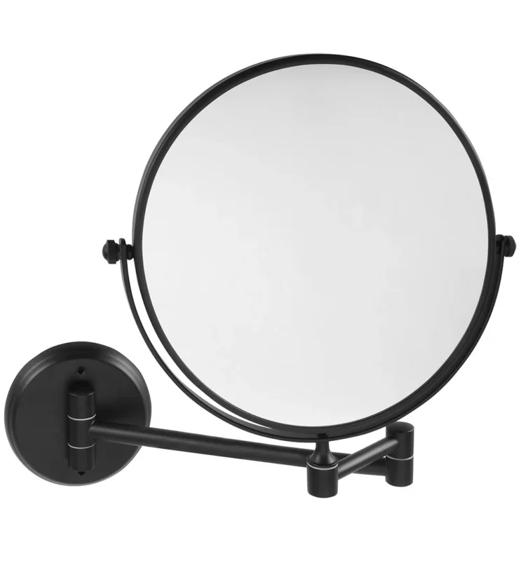 Sapho X-round Black E Kosmetické Zrcátko Závěsné, ø 200mm, Oboustranné, černá Mat Odeslání Ihned