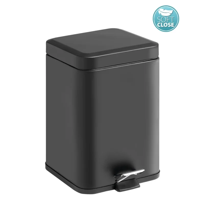 Gedy Argenta Odpadkový Koš 5l, Soft Close, černá Mat Bezpečná Platba