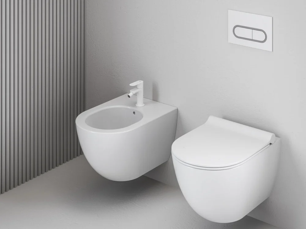 Bidetová stojánková baterie Eleganta - EL 056.10WV Bidetová stojánková baterie 130 mm bez výpusti, White Velvet X070258 Doprava Zdarma