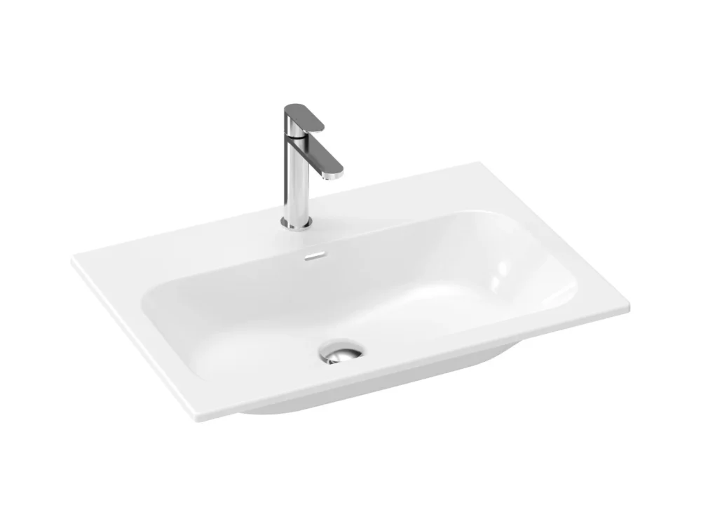 Umyvadlo Chrome Slim, keramické - Umyvadlo Chrome Slim 70 keramické, s otvorem pro baterii, s přepadem, bílá XJX01170002 Značkový