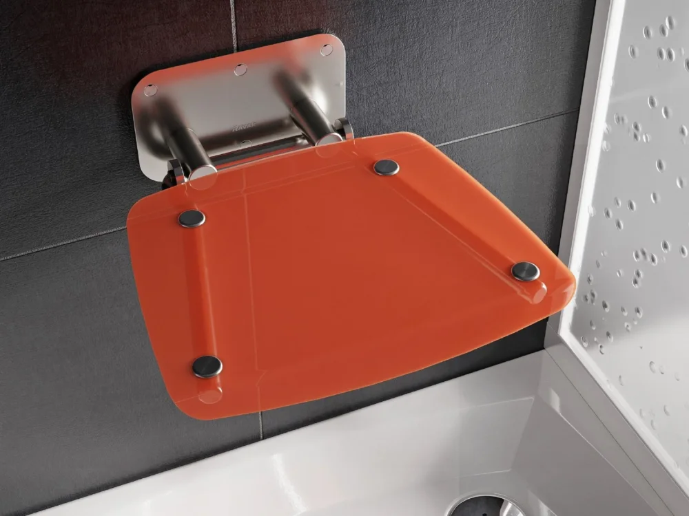 Sprchové sedátko Ovo B II - Sedátko Ovo B II, orange /nerez B8F0000053 Zlevněný