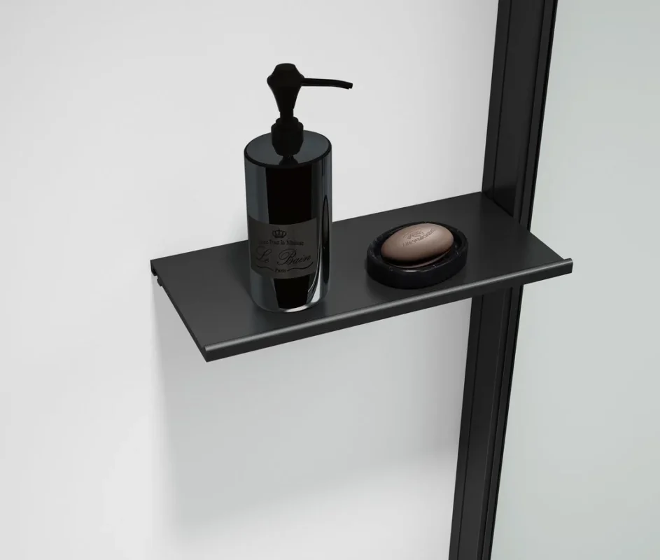 Polysan Esca Shelf Polička Do Profilu 230x120mm, černá Mat Dokud Zásoby Vydrží