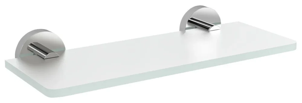 Nová Kolekce Sapho X-round Skleněná Police 200mm, Chrom/mléčné Sklo