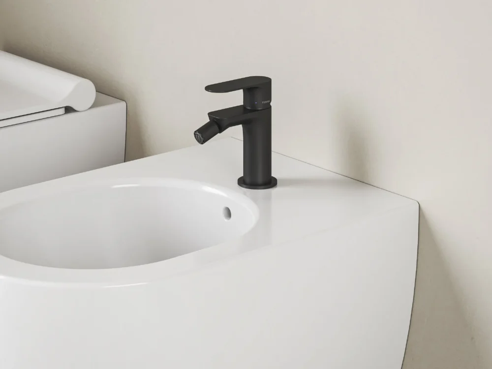 Bidetová stojánková baterie Eleganta - EL 056.20BLM Bidetová stojánková baterie 130 mm bez výpusti, černá matná X070295 Jen Po Omezenou Doba