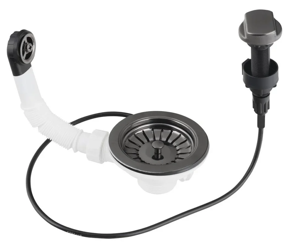 Cenová Bomba Bruckner Dřezová Výpust 6/4", S Přepadem A Ovládáním, Nerez/gun Metal