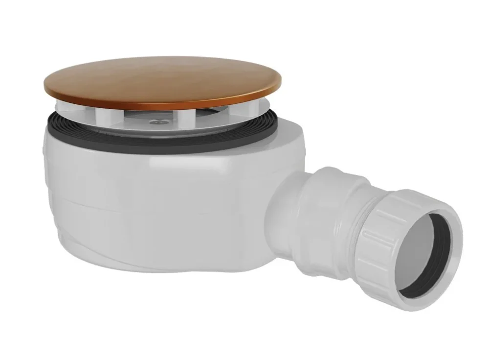 Polysan Vaničkový Sifon, Průměr 90mm, Dn40, Nízký, Krytka Měď Mat Ověřený