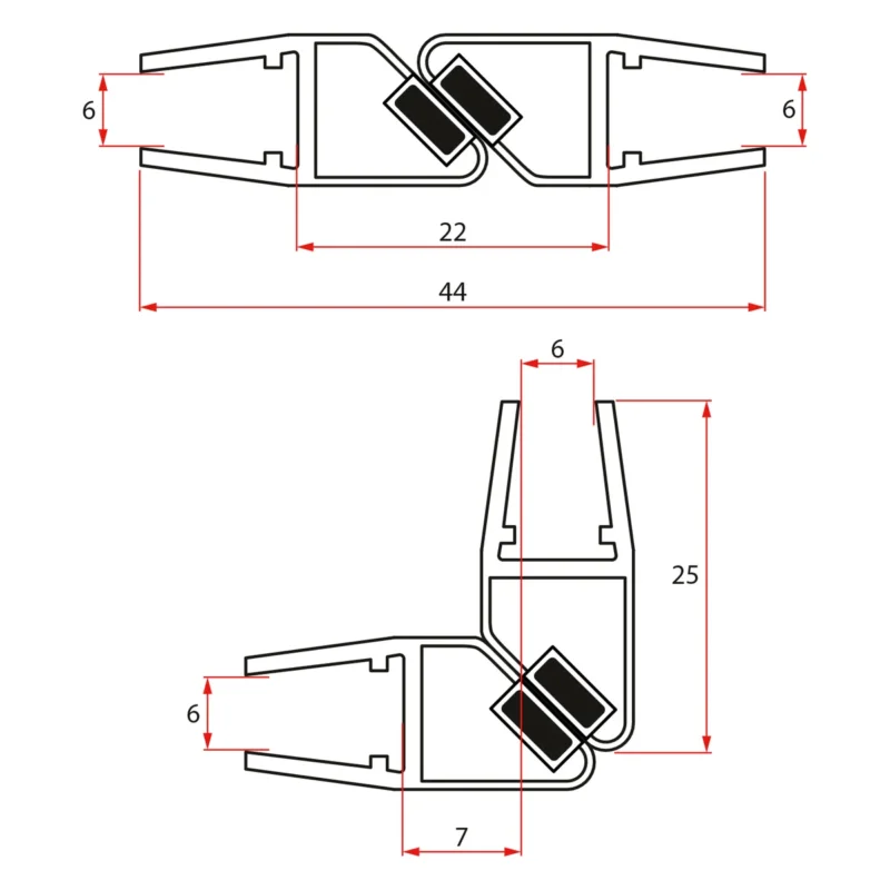 Horká Nabídka Gelco Set Magnetických Těsnění Pro Sklo 6/6mm, 1900mm (2ks)
