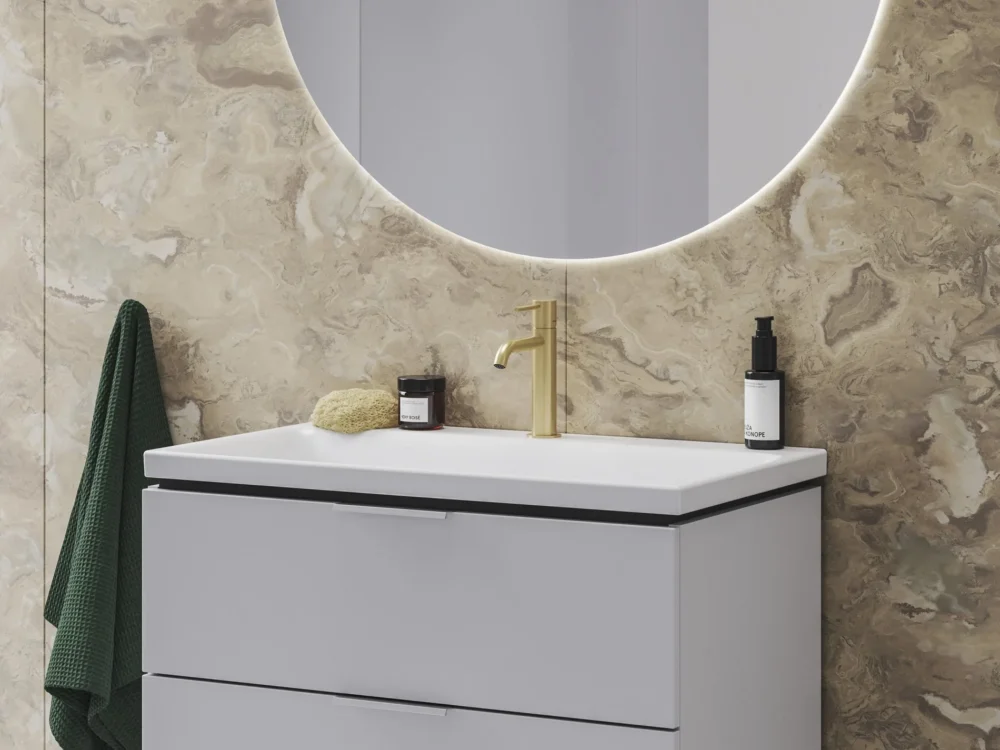 Umyvadlová stojánková baterie Espirit ES 012.00 - ES 012.60GLB Umyvadlová stojánková baterie 190 mm bez výpusti, zlato kartáčované X070597 Akce
