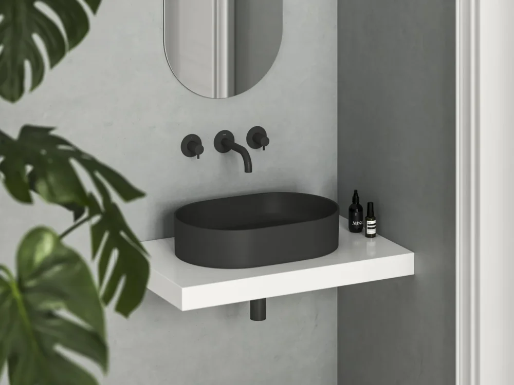 Umyvadlo Ceramic Slim O - Umyvadlo Ceramic Slim O 55, bez otvoru pro baterii, bez přepadu, černá matná XJX0D155000 Horká Nabídka