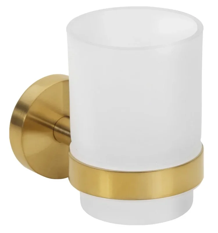 Sleva Sapho X-round Gold Sklenka, Mléčné Sklo, Zlato Mat