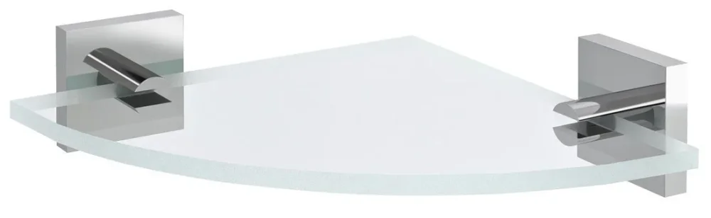 Sapho X-square Skleněná Police Rohová, čtvrtkruhová 200x200mm, Chrom/čiré Sklo Nízká Cena
