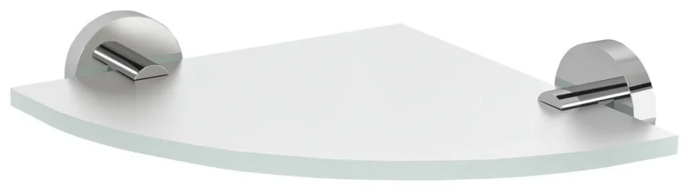 Odeslání Ihned Sapho X-round Skleněná Police Rohová, čtvrtkruhová 200x200mm, Chrom/mléčné Sklo