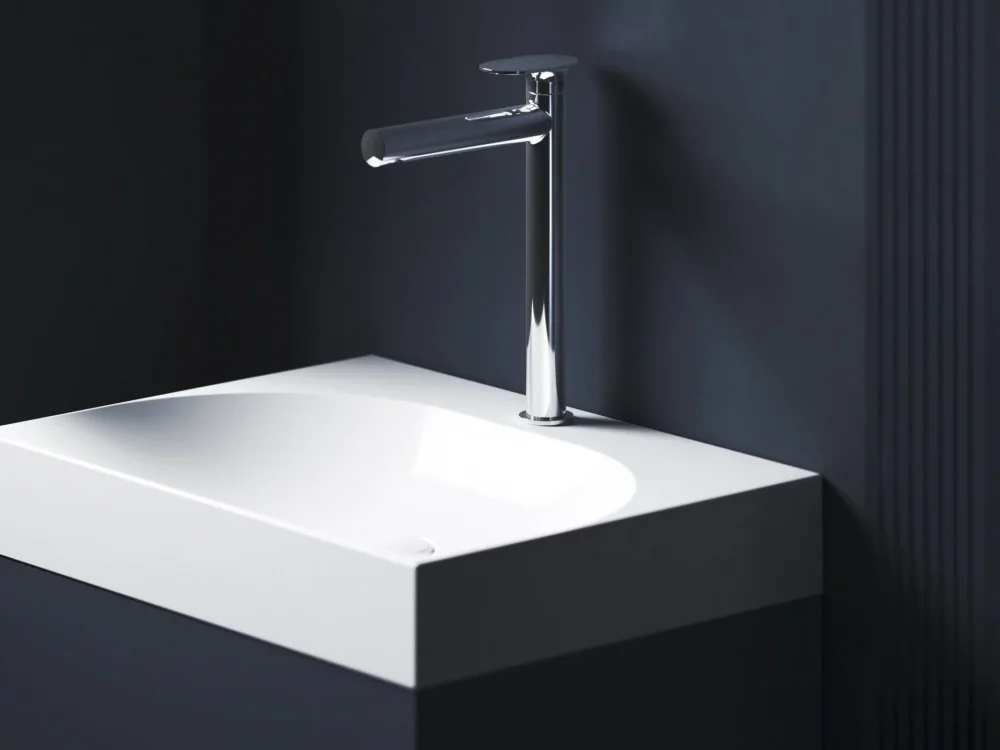 Nová Kolekce SG 015 Umyvadlová stojánková baterie - SG 015.00CR Umyvadlová stojánková baterie 315 mm bez výpusti, chrom X070525