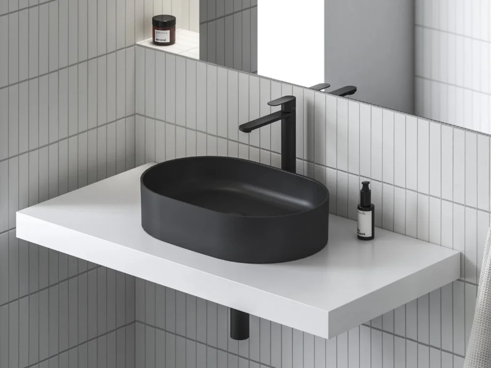 Umyvadlová baterie Chrome II, BeCool CR II 015 - CR II 015.21BL Umyvadlová stojánková baterie BeCool 300 mm bez výpusti, černá X070461 Cenová Bomba