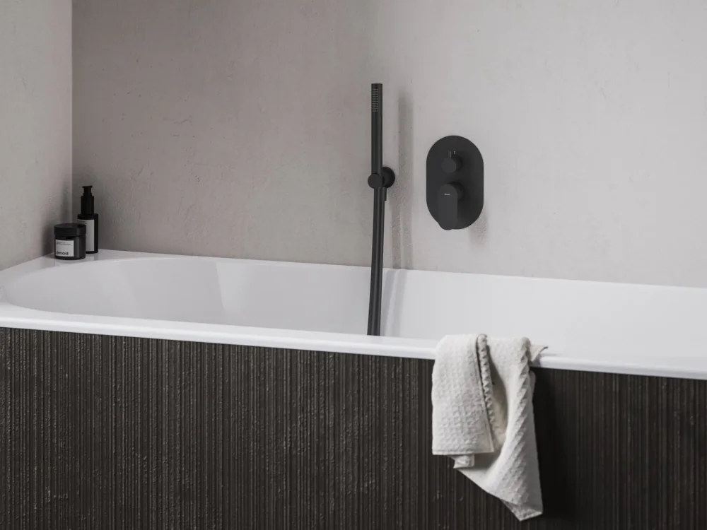 Podomítková baterie Eleganta EL 065.00, s přepínačem, pro R-box - EL 065.20BLM.O2.RB07E Podomítková baterie 2-cestná bez tělesa, černá matná X070301 Bezpečná Platba