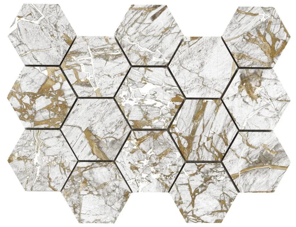 Dlažba jako mramor Cifre Golden Hexagon Ample White 22,5x32,5 Luc. Super Cena