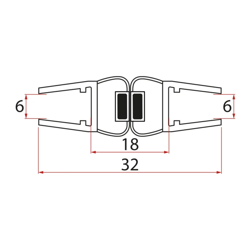 Gelco Magnetické Těsnění Ploché, Sklo 6mm, 2000mm Vrácení Zdarma