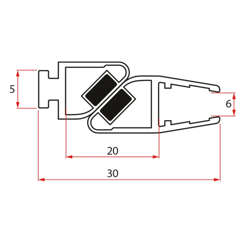 Kup Teď Gelco Set Magnetických Těsnění 45° Pro Sklo 6mm A Profil, 1900mm (2ks)