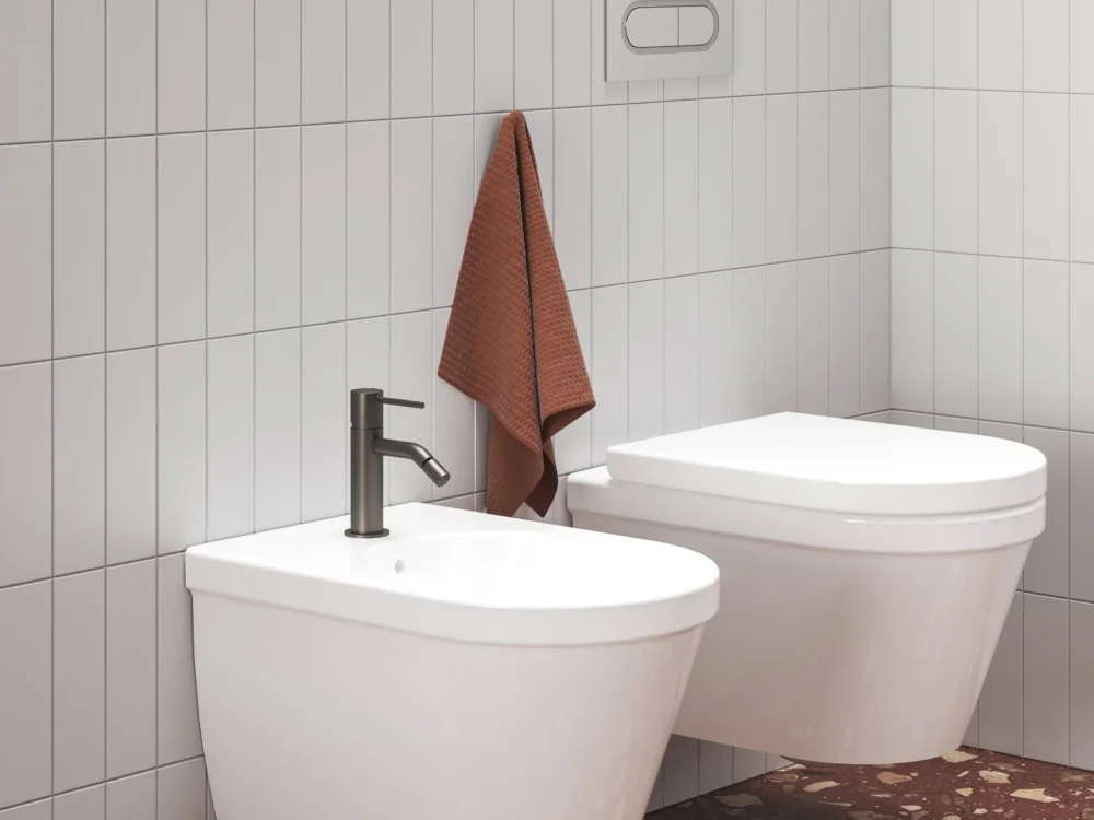 Finální Výprodej Bidetová stojánková baterie Espirit - ES 056.20GB Bidetová stojánková baterie 154 mm bez výpusti, grafit kartáčovaný X070318