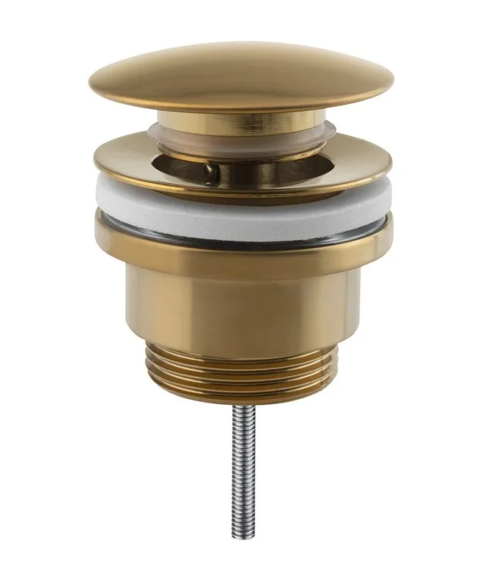 Sapho Umyvadlová Výpust 5/4“, Click-clack, Velká Zátka, 10-55mm, Zlato Mat Výhodná Nabídka