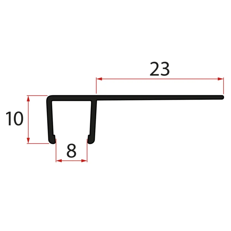 Gelco Set Svislých Těsnění Pro Sklo 8/8mm, 2000mm, černá (2ks) Oblíbený