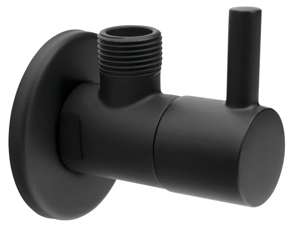 Poslední Šance Aqualine Rohový Kulový Ventil 1/2"x3/8", Kulatý, černá Mat