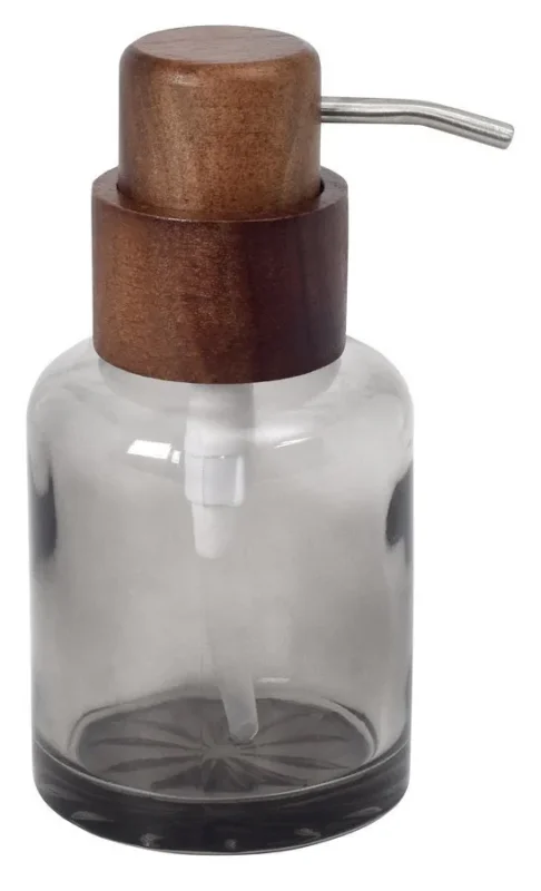 Sapho Figo Dávkovač Mýdla Na Postavení 300ml, Kouřové Sklo/dřevo Značkový
