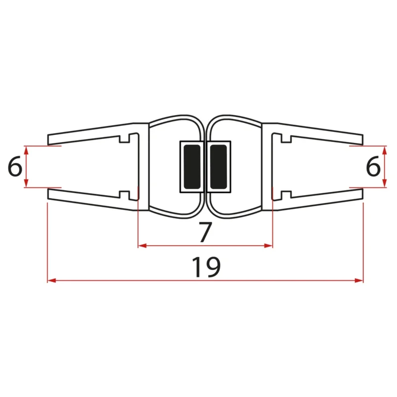 Cenově Výhodný Aqualine Extra Slim Set Plochých Magnetických Těsnění Pro Sklo 6/6mm, 1900mm (2ks)