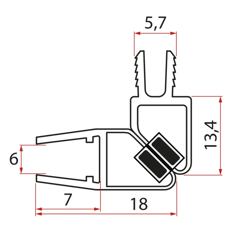 Omezená Nabídka Gelco Set Magnetických Těsnění 45° Pro Sklo 6mm A Profil, 1900mm (2ks)