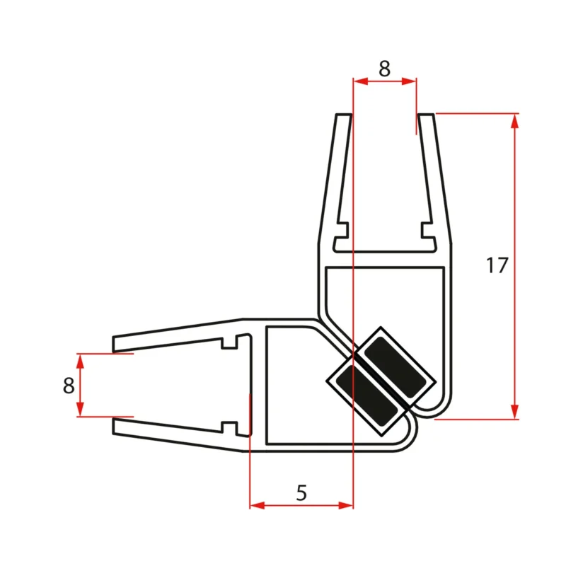 Bezpečná Platba Polysan Magnetické Těsnění 45°pro Sklo 8mm, 2000mm, 1ks