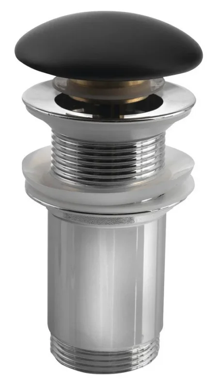 Časově Omezené Sapho Umyvadlová Výpust 5/4“, Click-clack, Keramická Zátka, 10-50mm, černá Mat